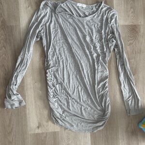 Chic Gray Long Sleeve Women's Top